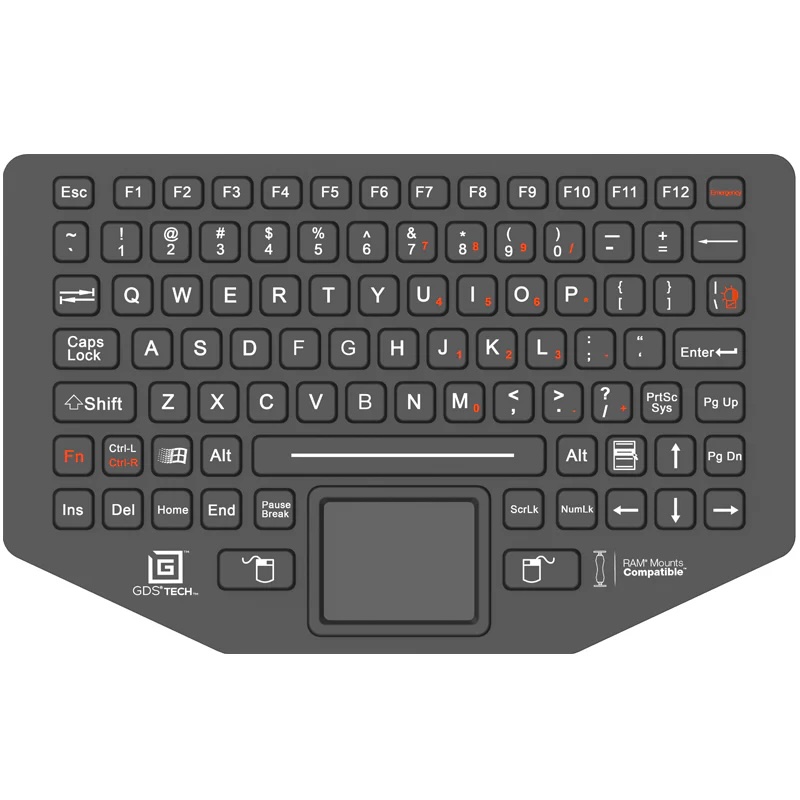 Teclado con trackpad USB robusto IP67 - Inglés-1
